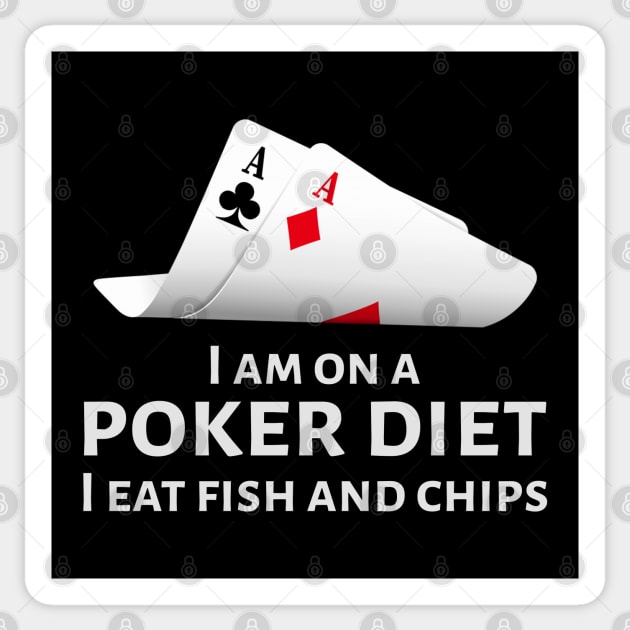 Funny No Limit Texas Holdem Poker Player Gift - Poker Diet Sticker by Styr Designs